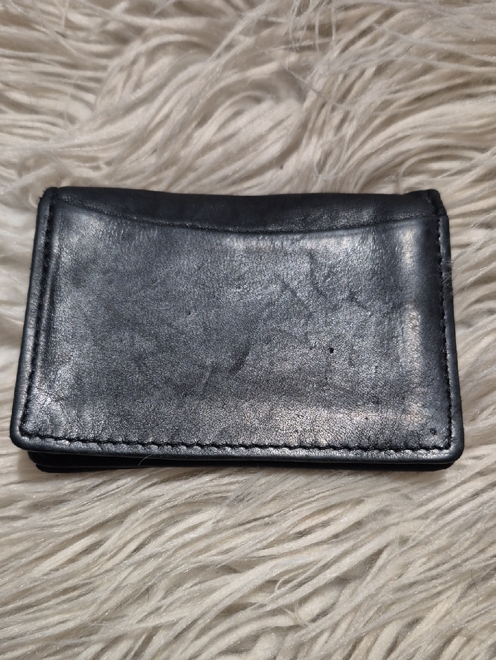 Classic Black Leather Men's Card Holder Wallet